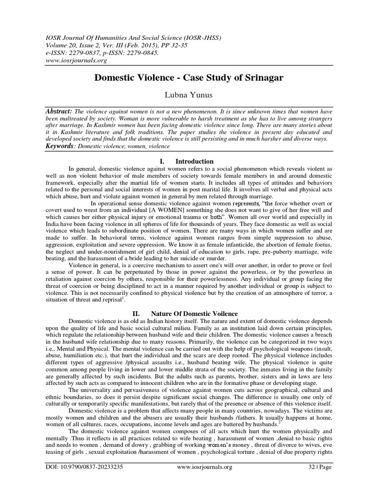 domestic violence case study social work