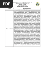 DESCRIÇÃO DOS CARGOS Agente Comunitário de Saúde