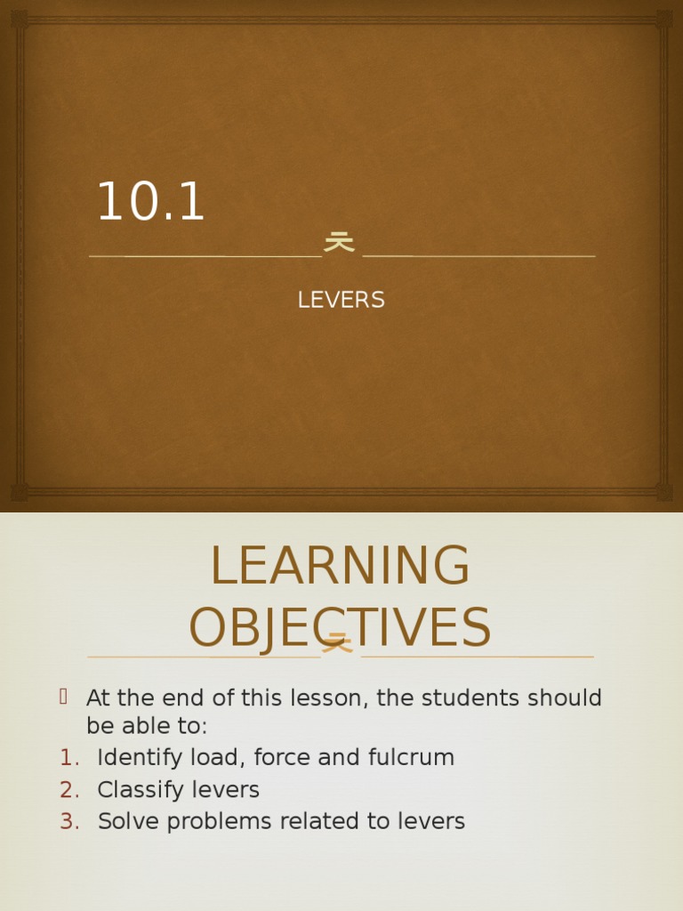 Levers | PDF | Lever | Classical Mechanics