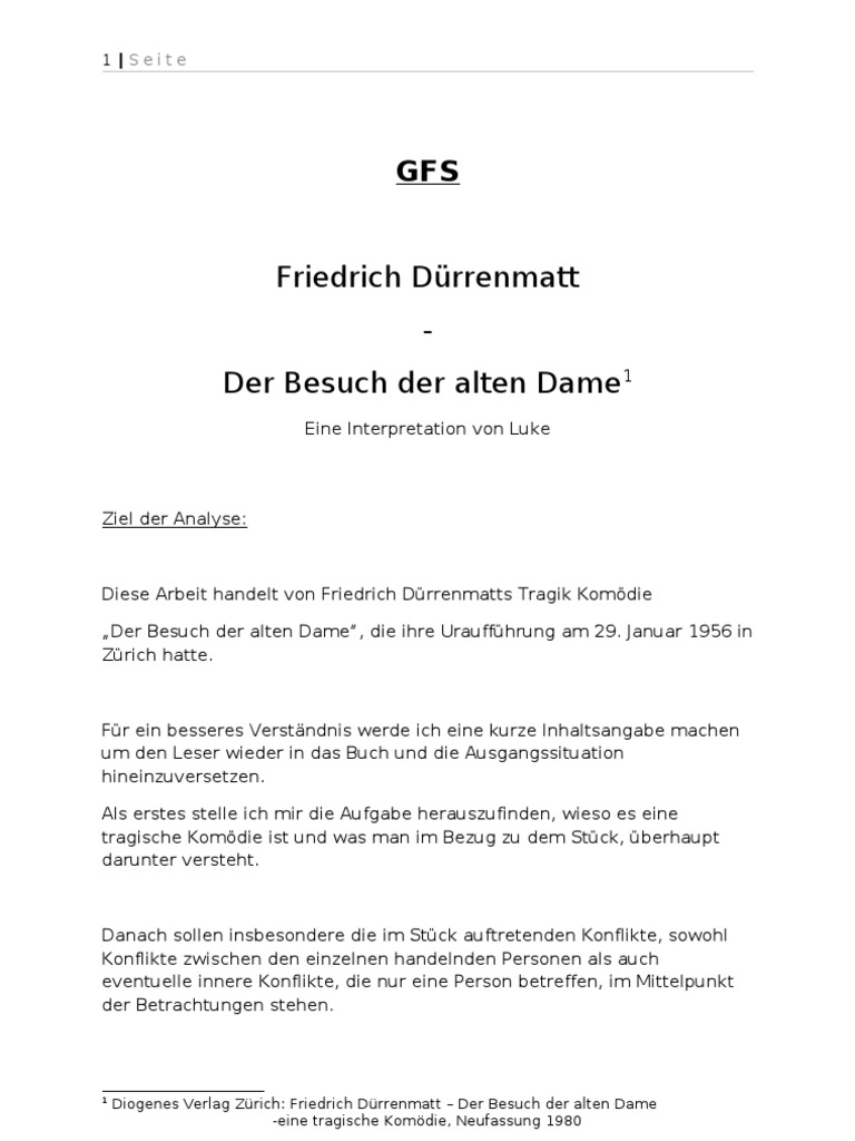 Besuch Der Alten Dame Interpretation PDF