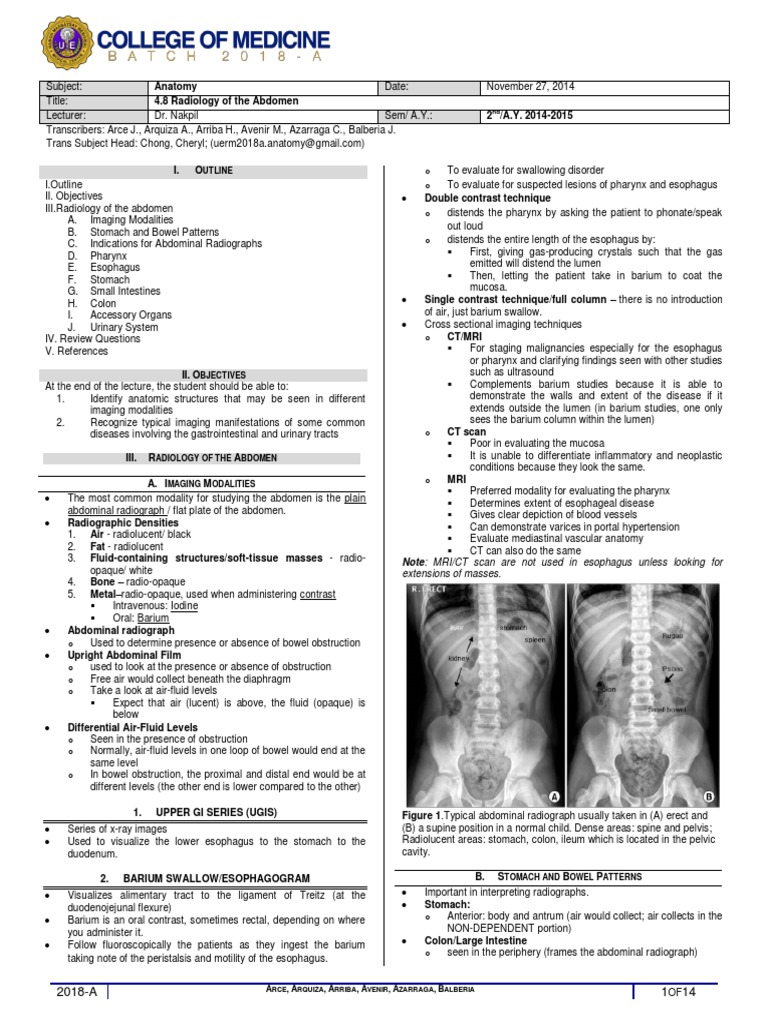 4.8 Anatomy - Radiology of The Abdomen | PDF | Liver | Gallbladder
