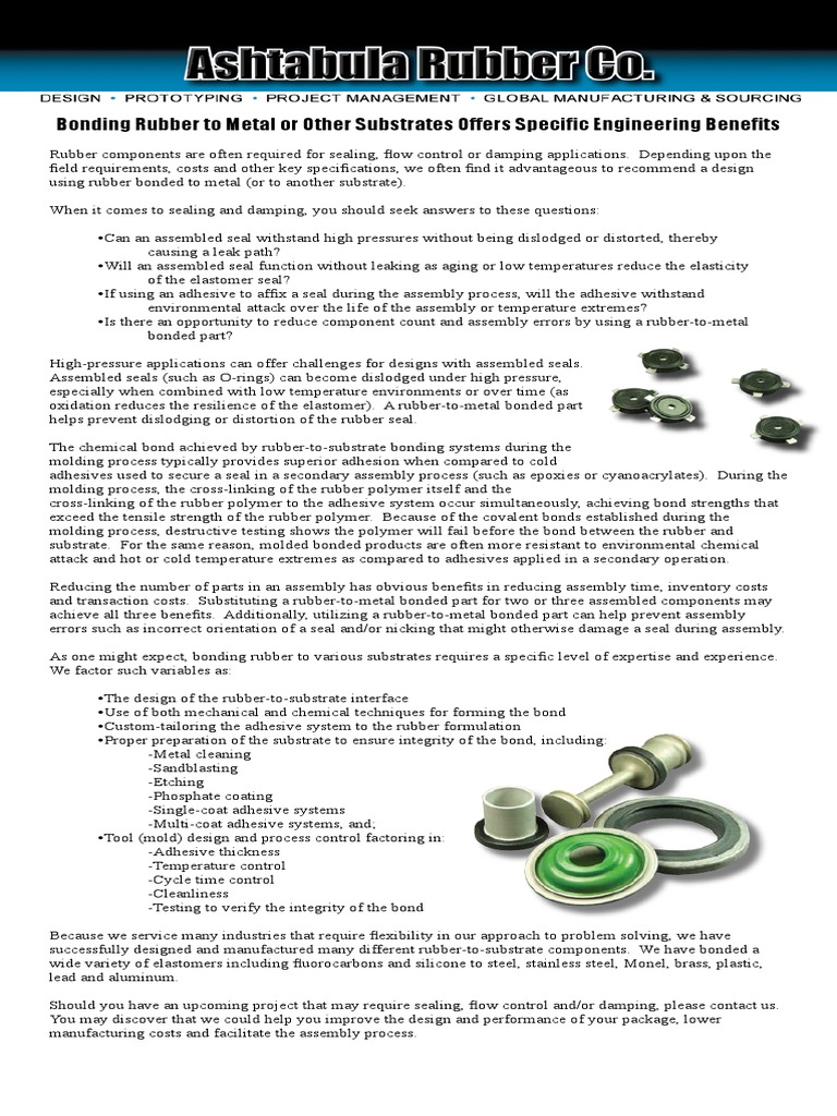 Rubber-to-Metal Bonding Benefits | PDF | Adhesive | Natural Rubber