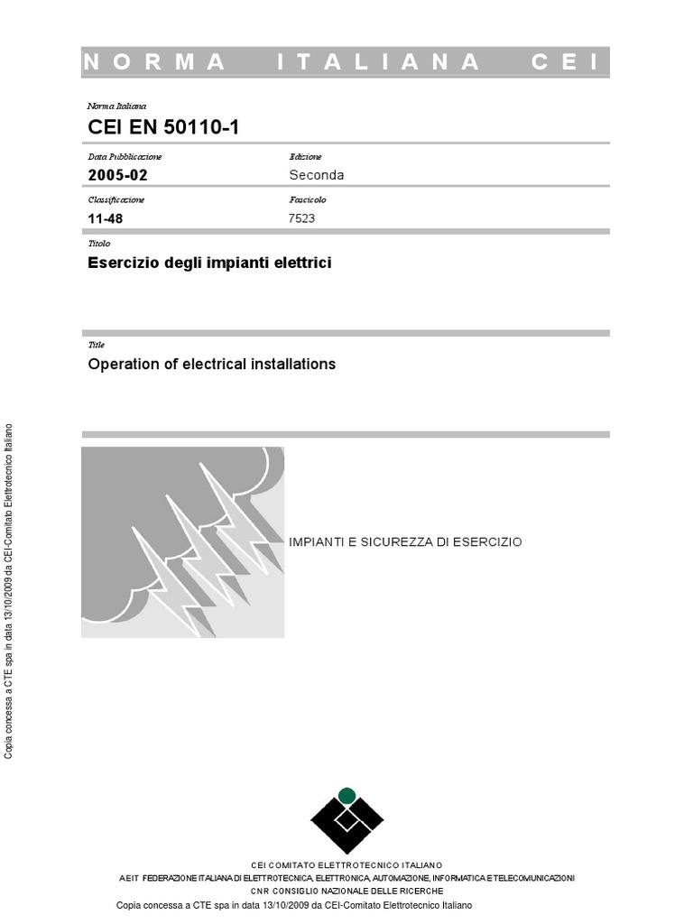En 50110 Operation Of Electrical Installation PDF