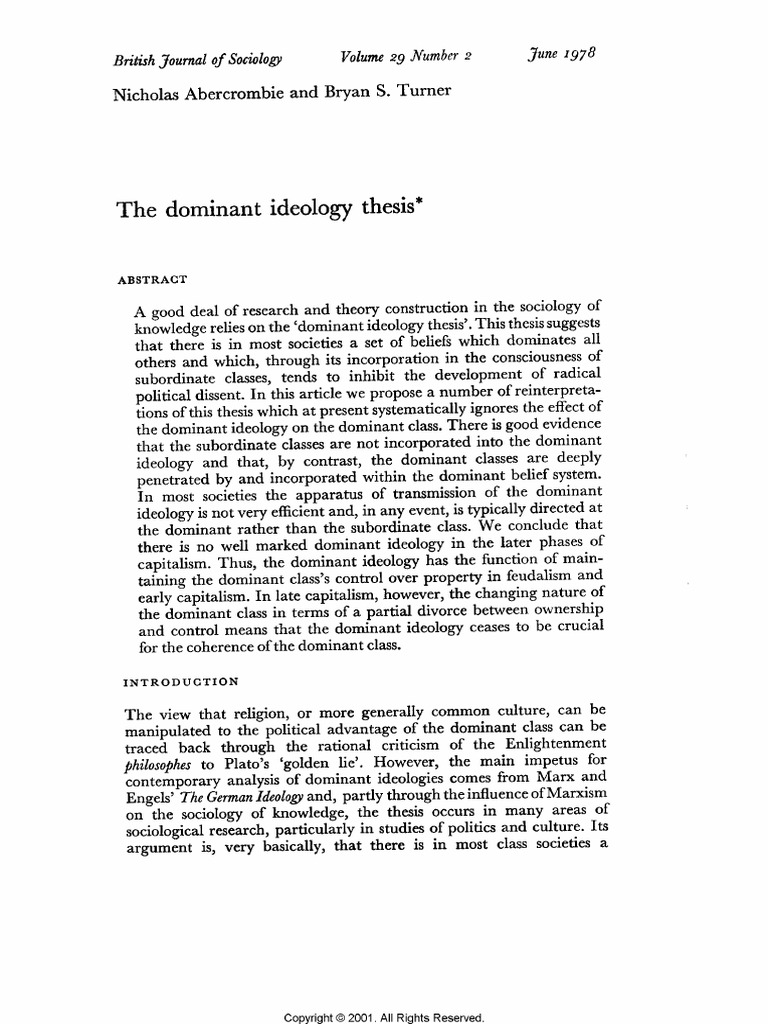 Examples of dominant ideology in media image