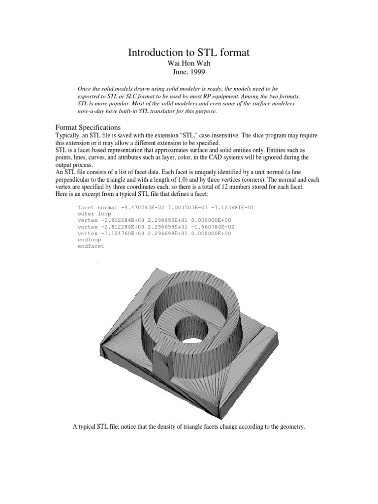 Introduction to STL File Format File Format Geometry