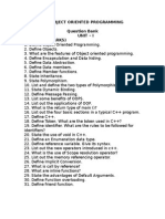 Cs2203 Object Oriented Programming Iiird Sem Question Bank Unit - I Part - A (2 Marks)