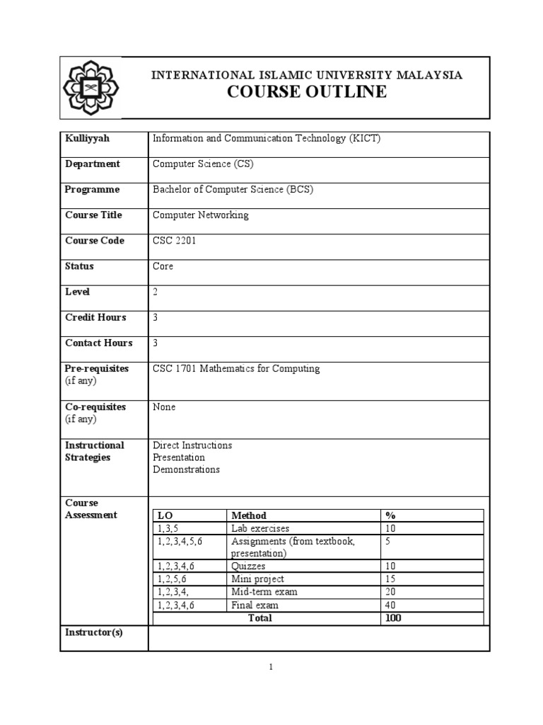 CSC 2201 Computer Networking Outline | PDF | Computer Network | File ...