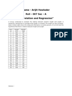 Name - Arijit Hawlader Roll - 007 Sec - A "Co-Relation and Regression"