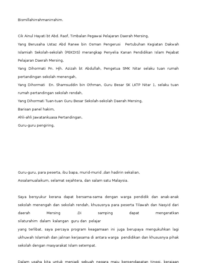 Contoh Teks Ucapan Pdf