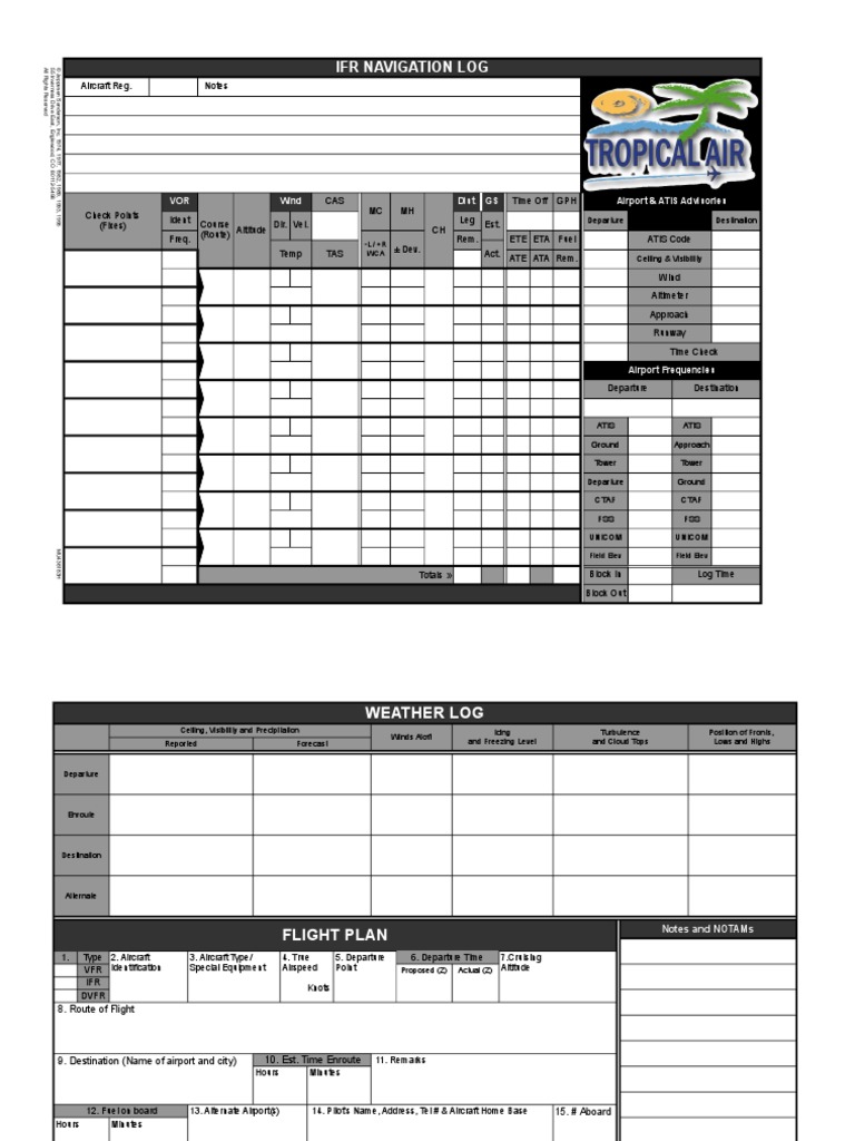 IFR Navigation Log (Jeppesen)