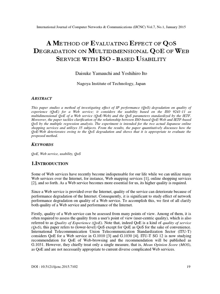 Evaluating QoS Impact on Web QoE | PDF | Usability | Transmission ...