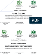 Mr. Md. Amzad Ali: Certificate of Participation