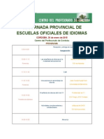 Programa VII Jornada provincial de Escuelas Oficiales de Idiomas de Córdoba