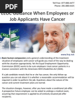 EEOC Guidance When Employees or Job Applicants Have Cancer