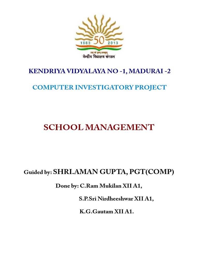 School Management System | PDF | C++ | Databases