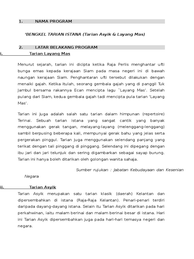 Kertas Kerja Bengkel Tari Pdf