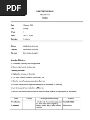 Daily lesson plan form 4