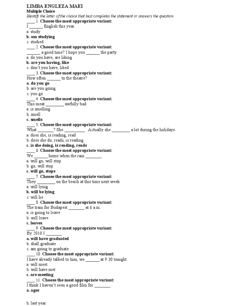 English Language Multiple Choice Quiz | PDF | European Union | Test ...