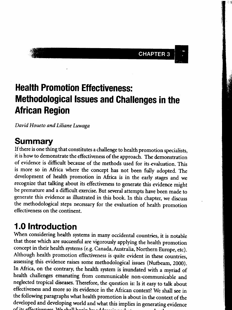 Health Promotion Effectiveness in Africa | PDF