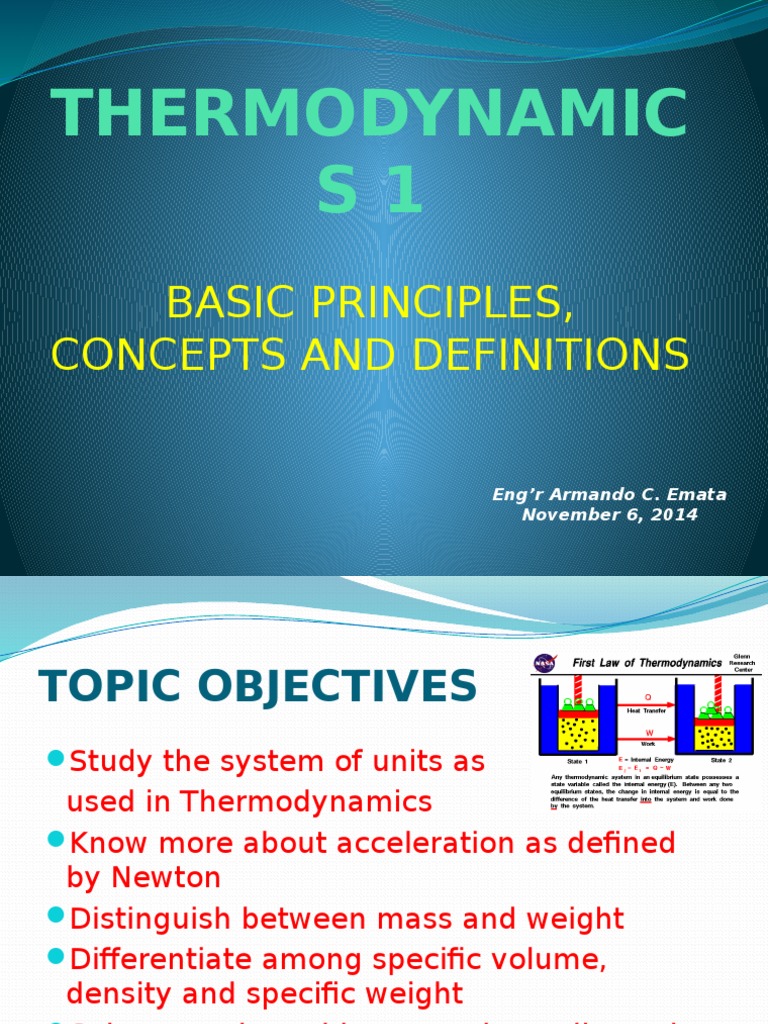 Thermodynamics Basic Principles | PDF | Mass | Density