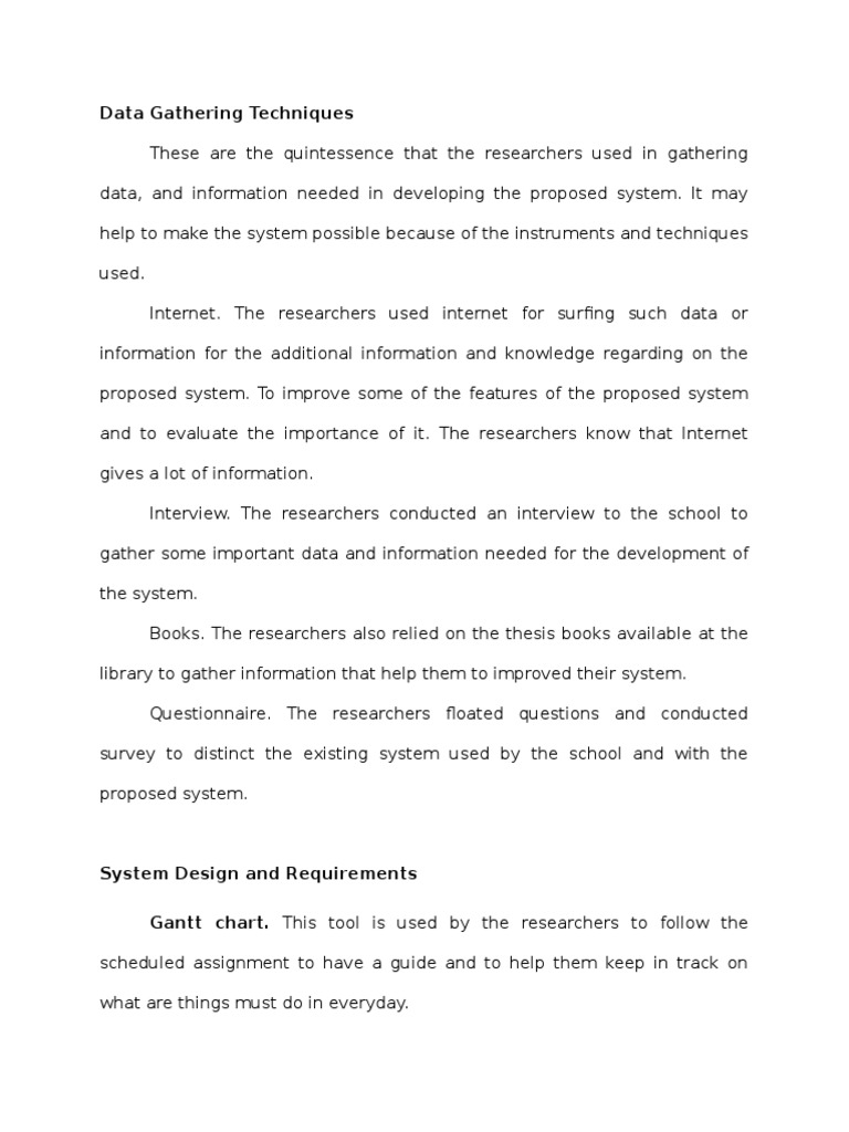 Data Gathering Techniques PDF Data Survey Methodology