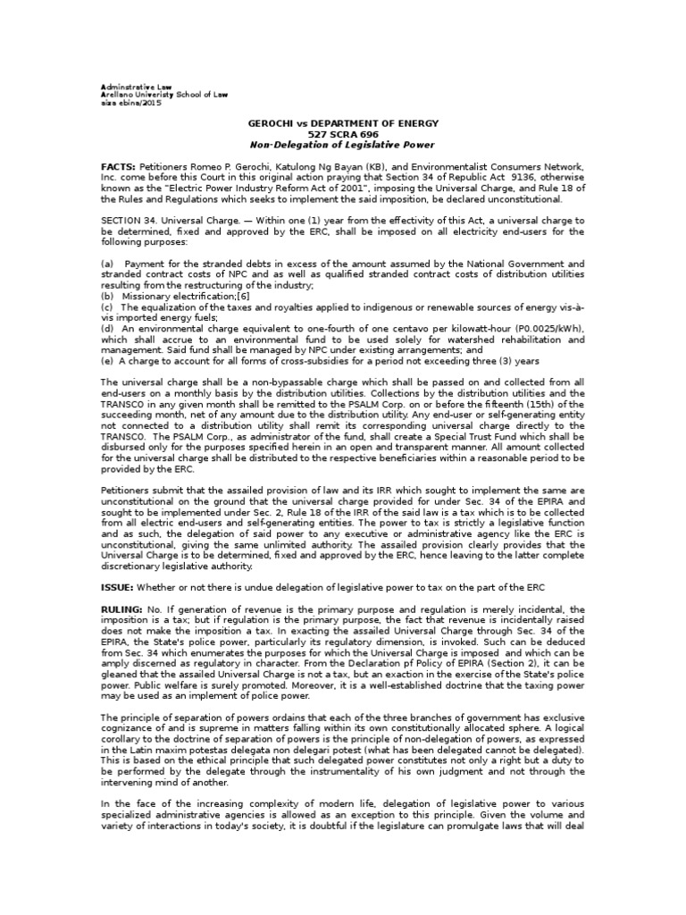 Gerochi Vs Department of Energy, 527 SCRA 696 Case Digest