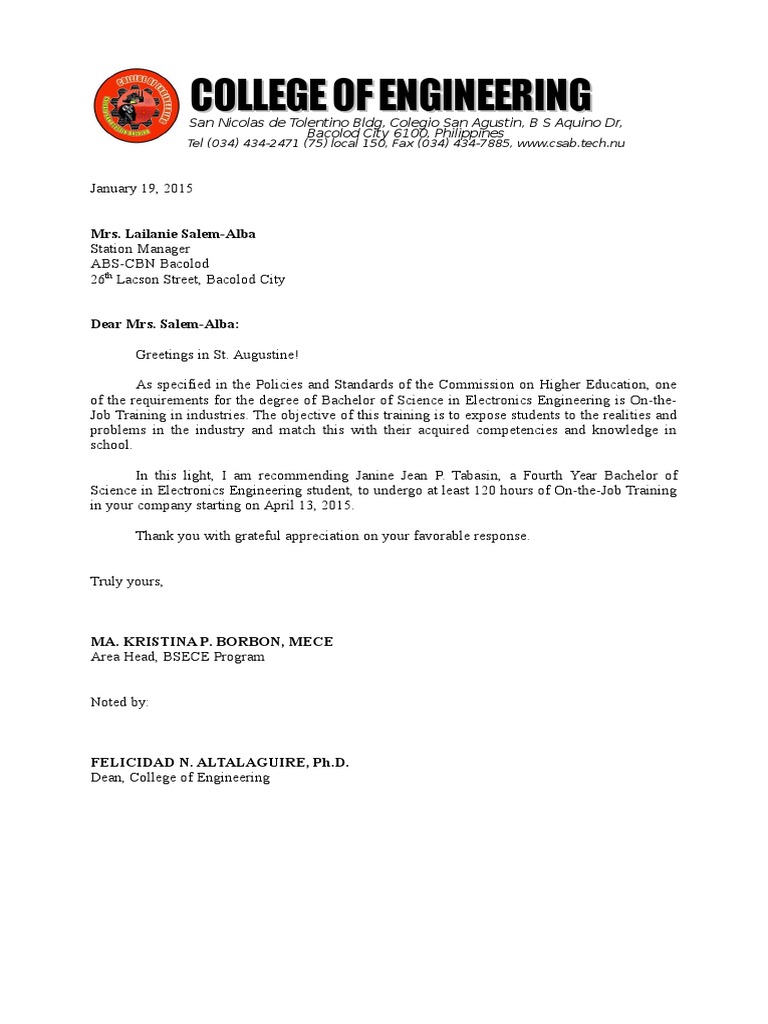 Recommendation letter for student picture