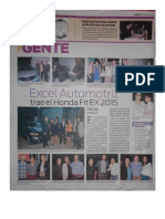 TieExcel Atomotriz trae el Honda Fit EX 2015mpo Febre Ro 2015