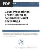 Download Court Proceedings Transitioning to Automated Court Recordings CR 09-004 by INPROL SN25546170 doc pdf