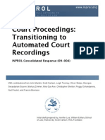 Court Proceedings: Transitioning To Automated Court Recordings (CR 09-004)