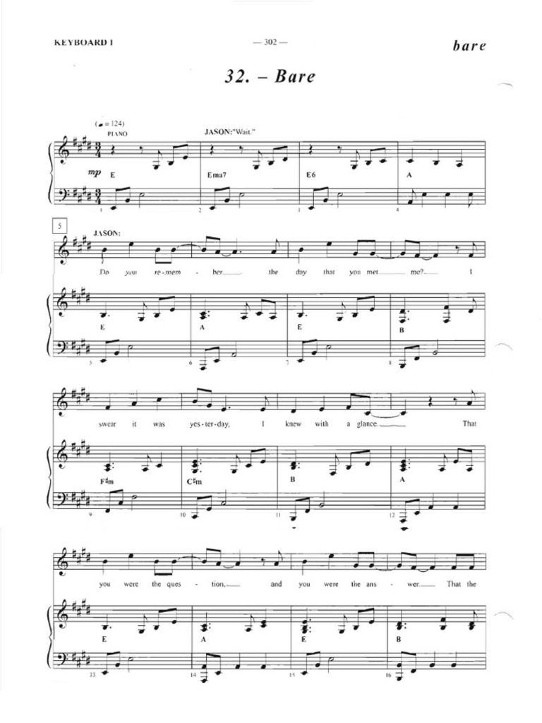 Bare Sheet Music Entertainment General