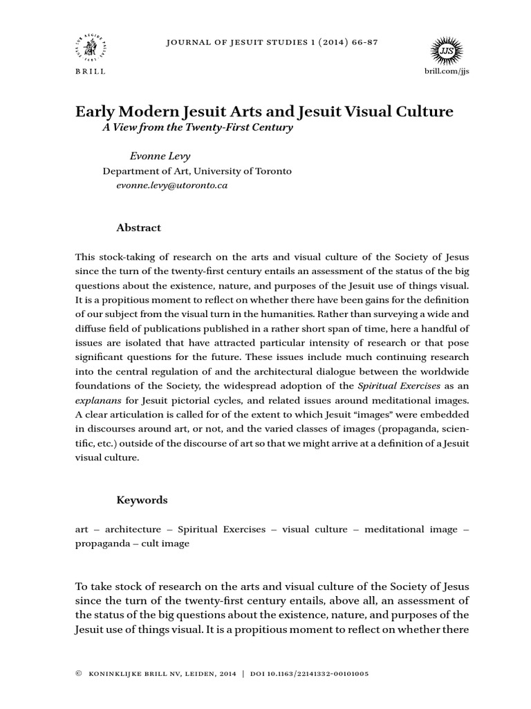 Levy JesuitVisualCulture | PDF | Society Of Jesus | Art History