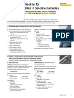 A Diagnostic Checklist For Damage Evaluation in Concrete Balconies