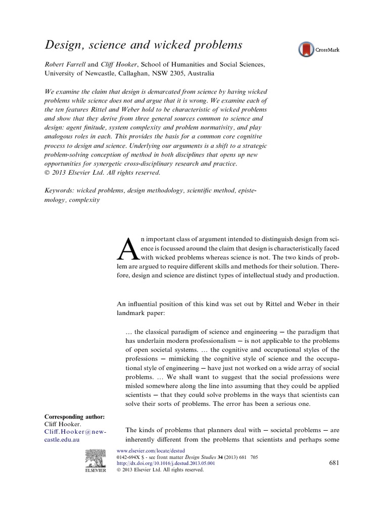 Design and Science: Wicked Problems Unveiled | PDF | Science | Design