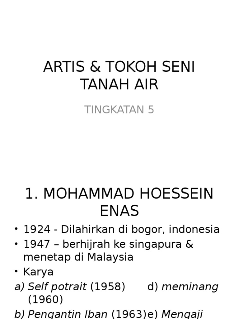 Artis u0026 Tokoh Seni Tanah Air  PDF