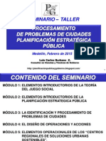 GUÍA DEL SEMINARIO-TALLER SOBRE   PROCESAMIENTO  DE PROBLEMAS DE CIUDADES   PLANIFICACIÓN ESTRATÉGICA PÚBLICA