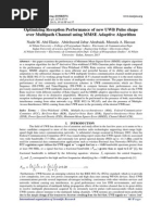 Optimizing Reception Performance of New UWB Pulse Shape Over Multipath Channel Using MMSE Adaptive Algorithm