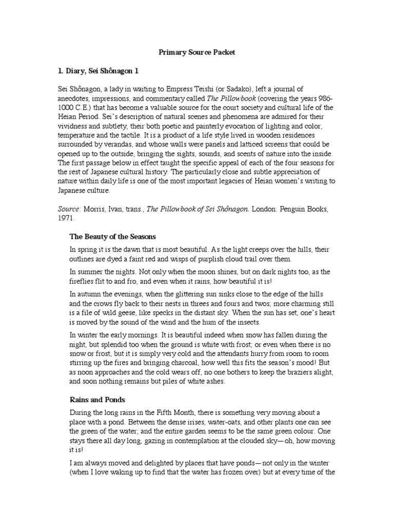 Pillow Book PDF The Tale Of Genji Poetry