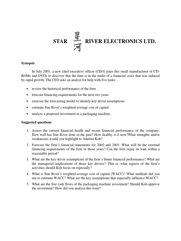 Star River Electronic LTD PDF Cost Of Capital Business