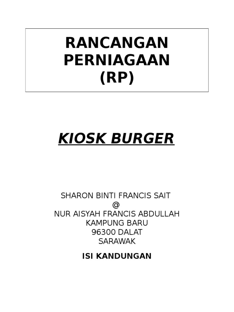 Rancangan Perniagaan Burger 1 Docx