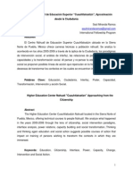 Centro Náhuatl de Educación Superior "Cuauhtlatoatizn" Aproximación Desde La Ciudadanía