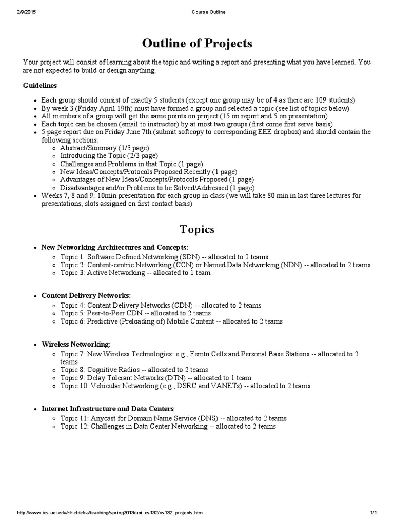 CS132 Project Guidelines and Topics | PDF