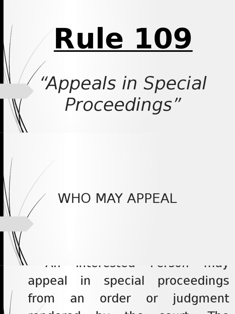 Rule 109 | PDF | Judgment (Law) | Appeal
