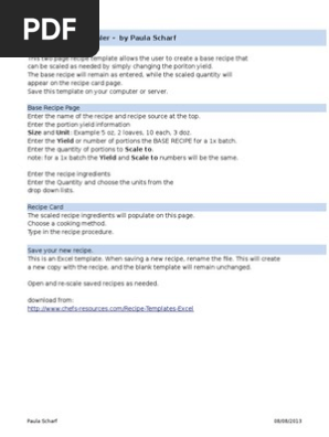 Recipe Scaling Form