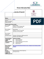 Partner Information Sheet University of Limerick: WWW - Ul.ie