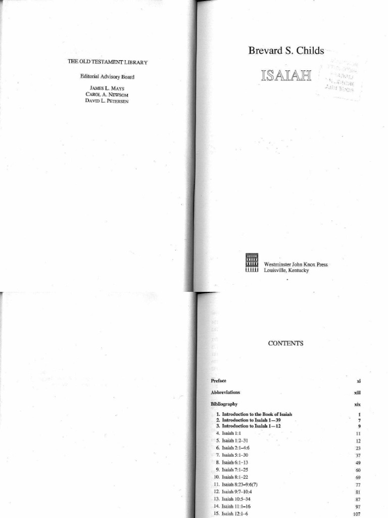 Brevard S. Childs ISAIAH PDF PDF