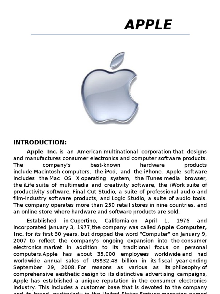 assignment of apple company