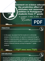 The Predictive Effect of Attitudes and Reasoning Abilities in Portuguese Students From 7 Grade Achievement On Science Education