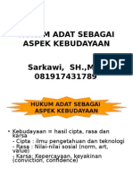 Hukum Adat Sebagai Aspek Kebudayaan