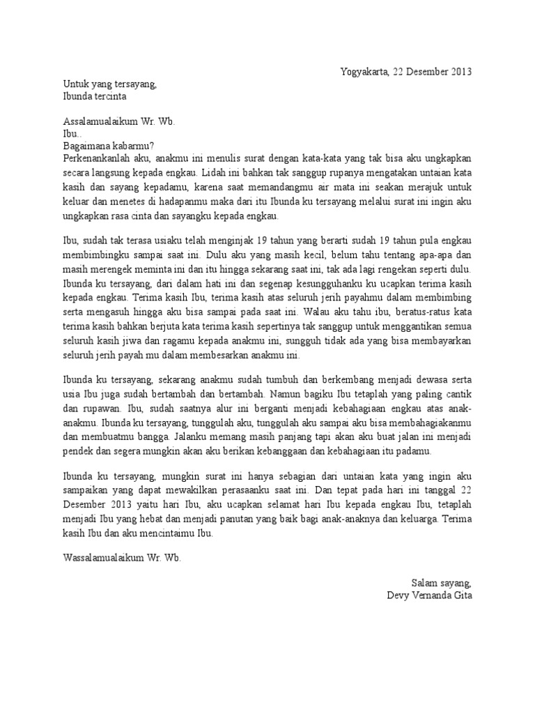 Download 83+ Contoh Surat Untuk Ibu Terbaik Dan Terbaru